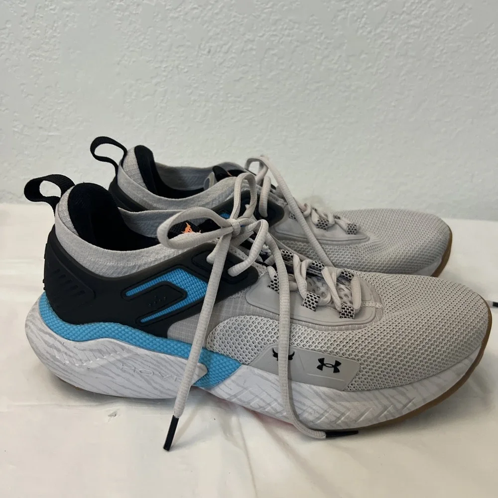 Under Armour Project Rock HOVR 5 Training Shoes Mens Sz 9 Gray Blue 3025435 103
